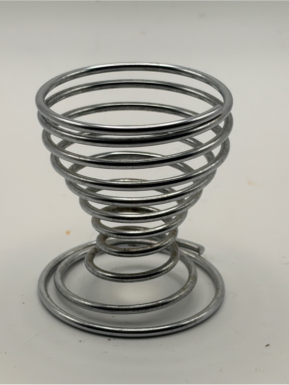 Metal Swirl Silver Eggcup 2”